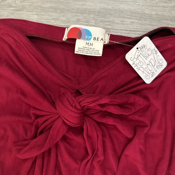 Free people beach Strapless Burgundy Dress Sz M - Picture 3 of 6